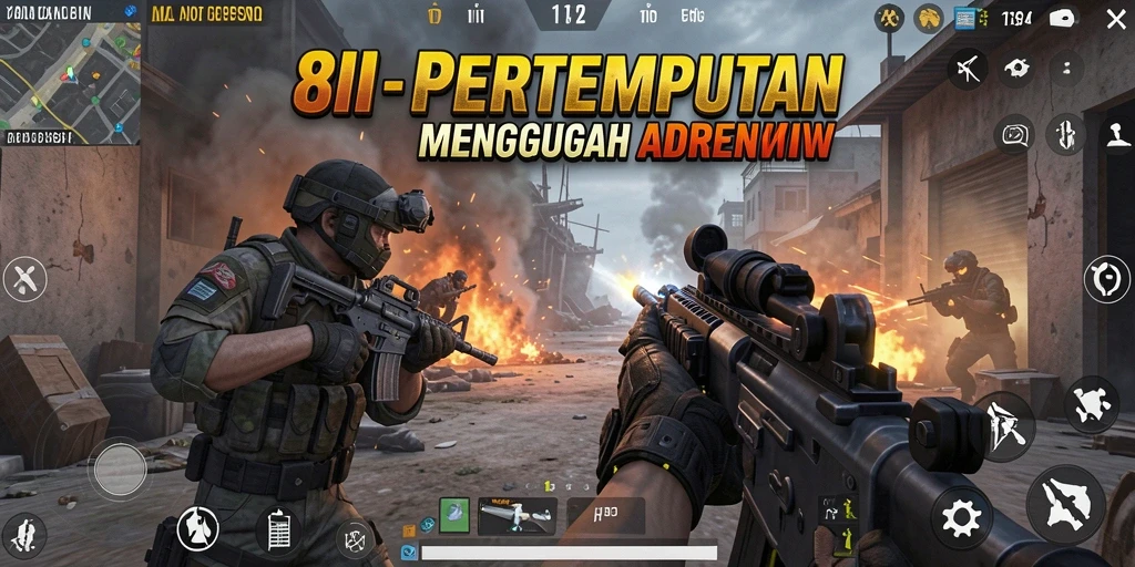 Gambaran gameplay menegangkan dalam pertempuran FPS di 8II.