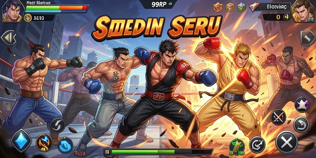 Gameplay seru dalam pertarungan 99RP dengan karakter yang unik.