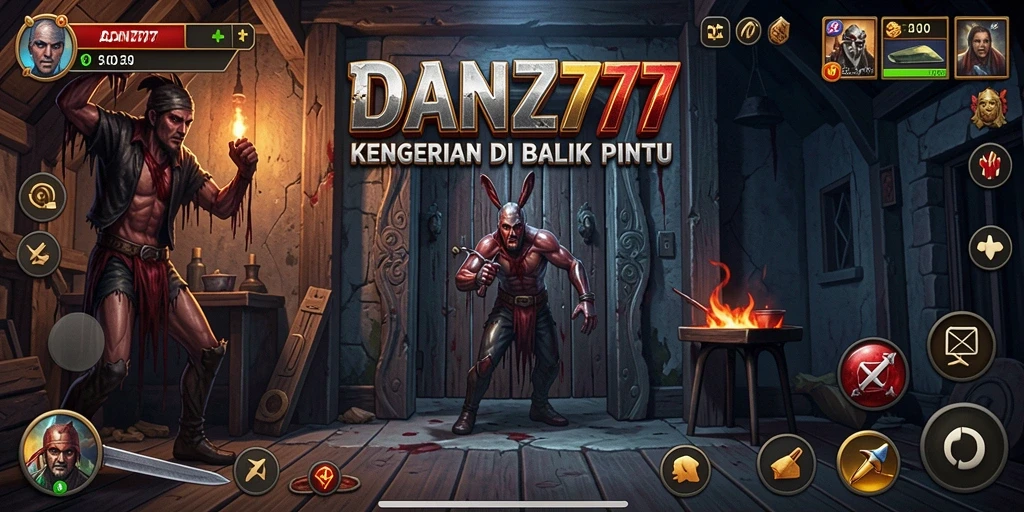 Screenshot gameplay menegangkan dari DAN777 yang menunjukkan suasana menyeramkan.
