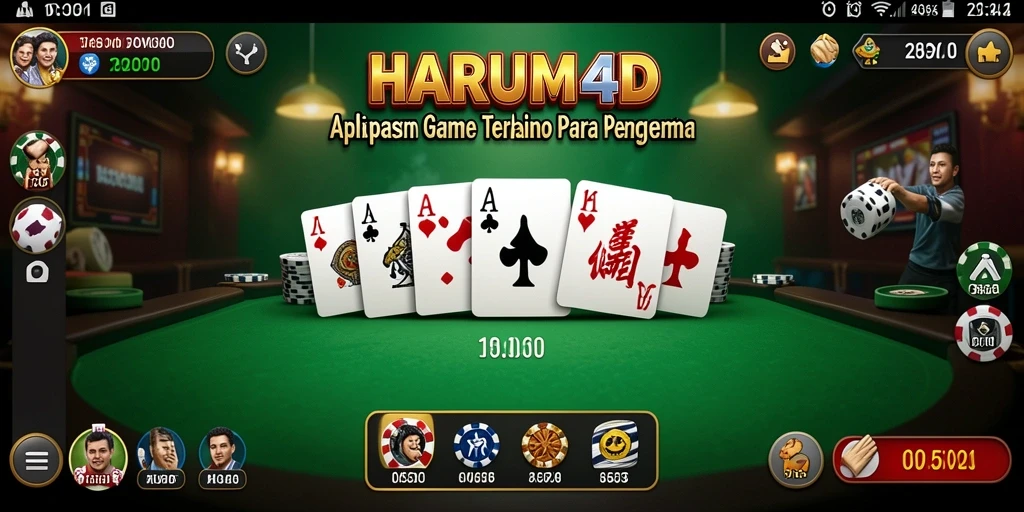 Tampilan gameplay seru dari game Domino HARUM4D yang mengasyikkan.