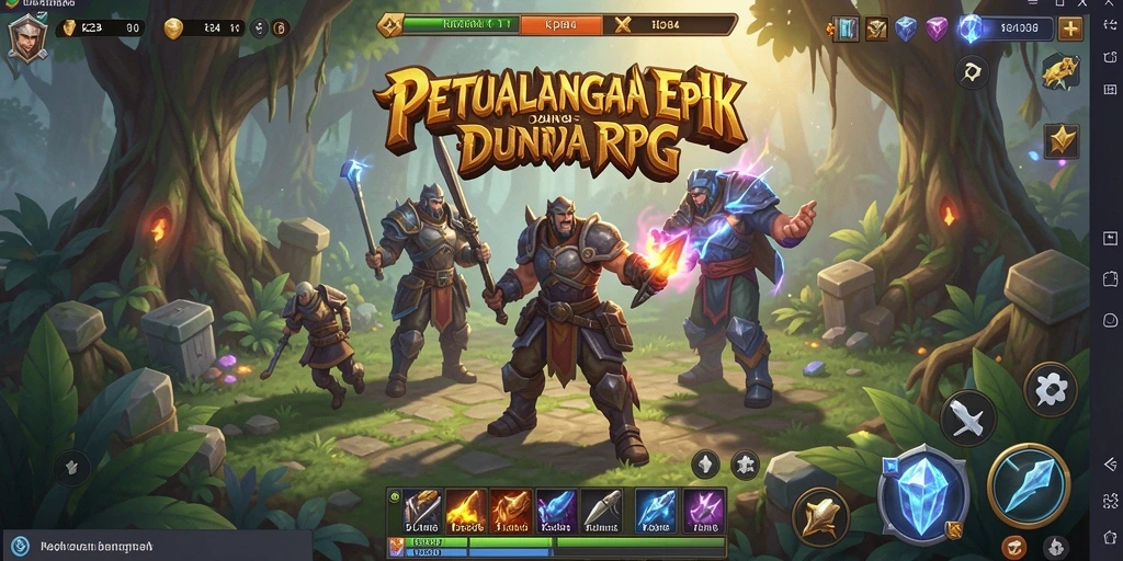 Screenshot menampilkan pertarungan epik dan eksplorasi dunia RPG K234.