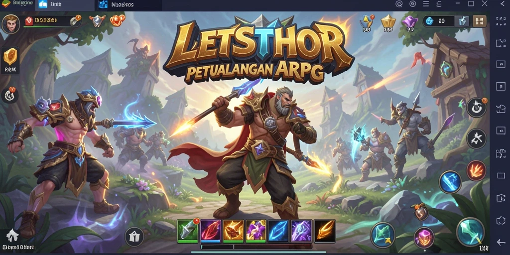 Tangkapan layar LETSTHOR menampilkan aksi pertarungan yang mendebarkan dalam game ARPG.