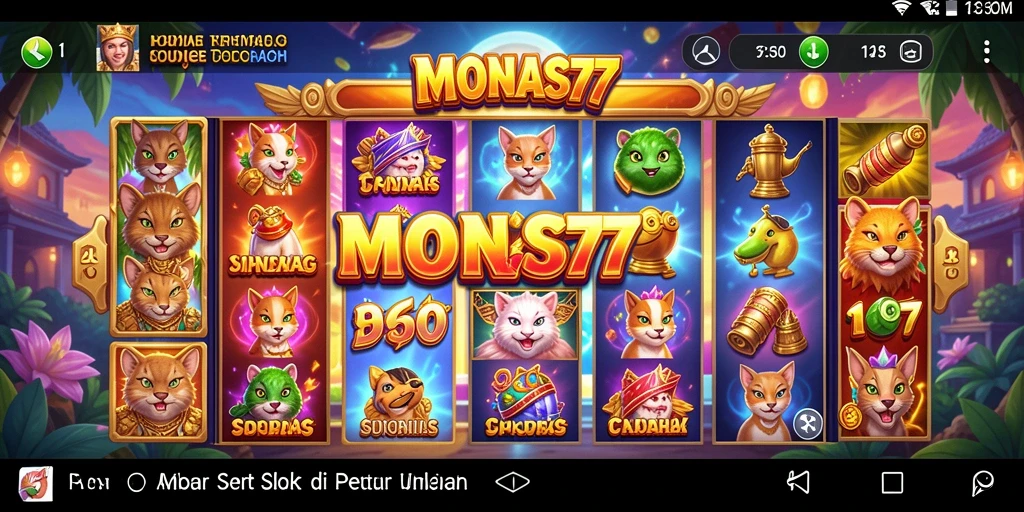 Tampilan menarik gameplay Slot MONAS77 yang seru dan mengasyikkan.