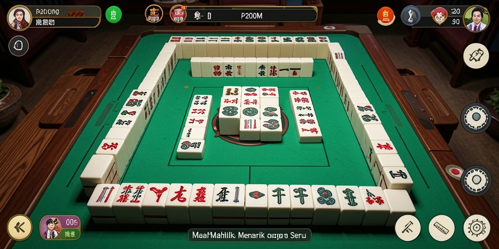 Screenshot gameplay P200M menampilkan momen seru dalam bermain Mahjong.