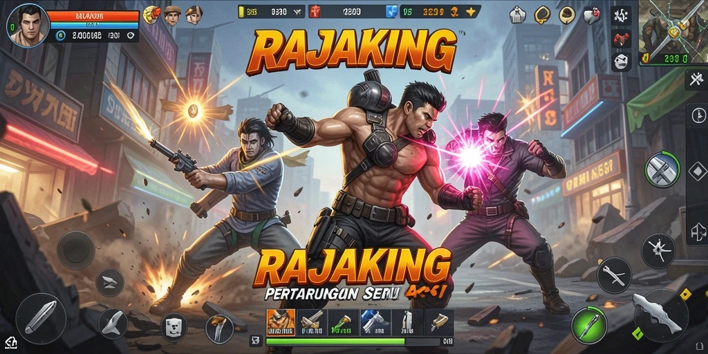 Tangkapan layar gameplay menegangkan di RAJAKING