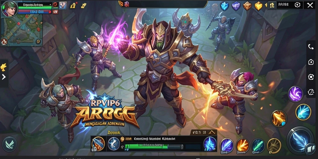 Tampilan menarik dari gameplay ARPG RPVIP6 diarena pertempuran.