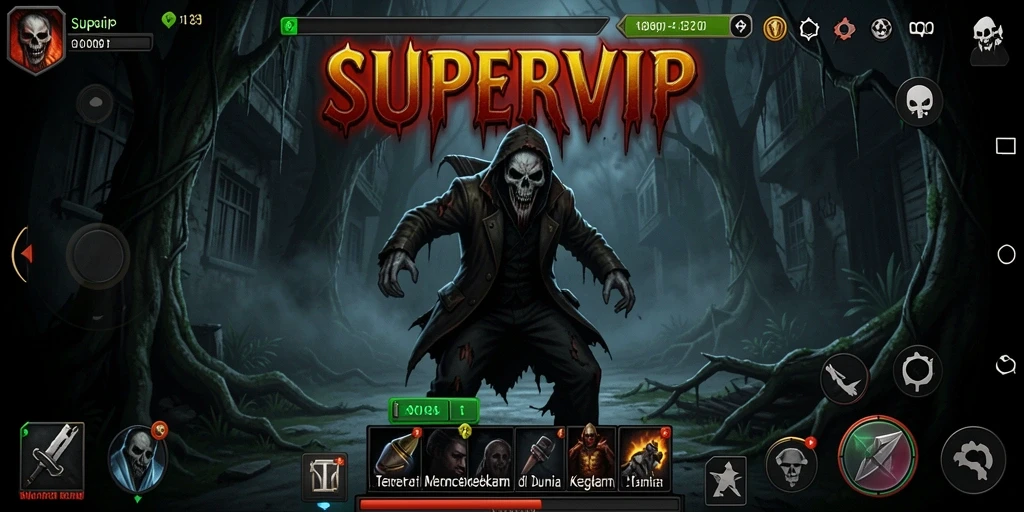 Gameplay mencekam dalam SUPERVIP menampilkan suasana menakutkan.