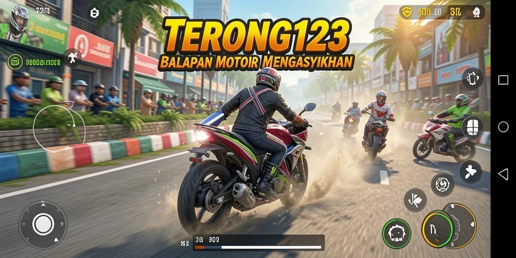 Tampilan gameplay seru balapan motor di TERONG123.
