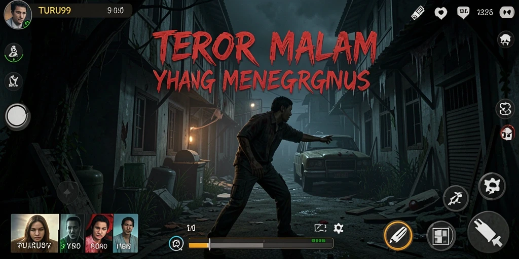 Screenshot gameplay TURU99 menampilkan suasana Horror yang mencekam.