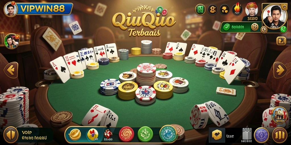 Tampilan gameplay QiuQiu VIPWIN88 yang menegangkan.